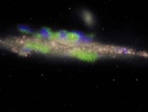 Радиотелескоп запечатлел гигантские магнитные поля, видимые в ореоле Китовой Галактики