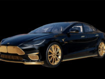 Российские дизайнеры создали люксовый концепт Tesla Model S из золота